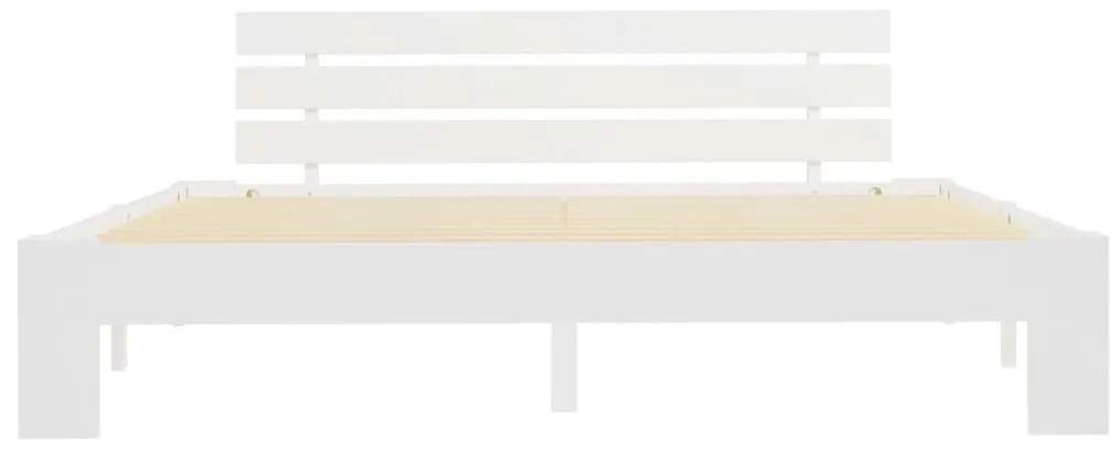 Estrutura de cama com cabeceira 160x200 cm pinho maciço branco