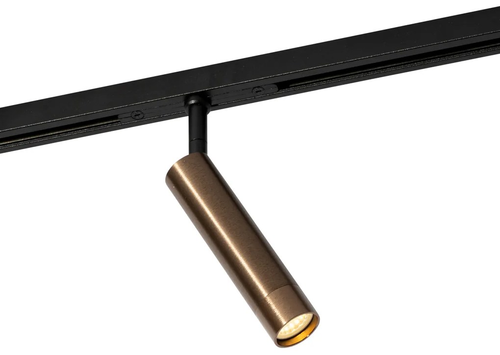 Foco Moderno Bronze Escuro para Sistema de Trilho Monofásico - Slimline Uzzy