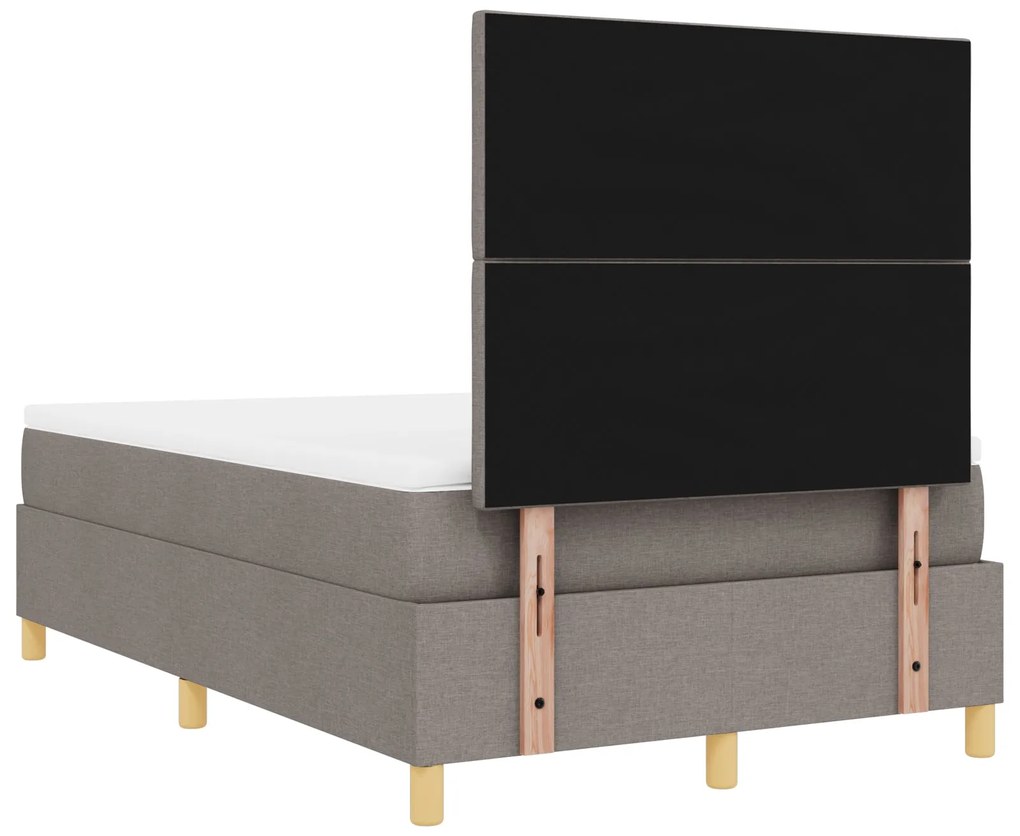 Cama Box Spring com Colchão Taupe 120x200 cm Tecido