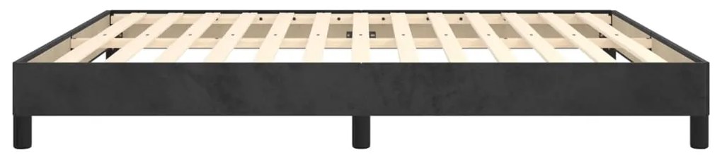 Estrutura de cama sem colchão 160x200 cm veludo preto