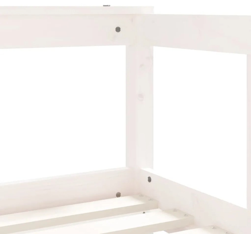Estrutura cama infantil c/ gavetas 70x140cm pinho maciço branco
