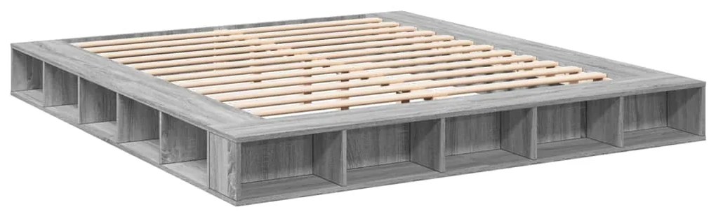 Estrutura de cama 180x200 cm derivados de madeira cinza sonoma