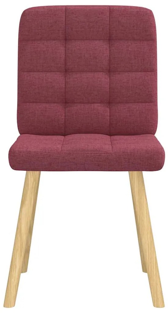 Cadeiras de jantar 6 pcs tecido vermelho-tinto