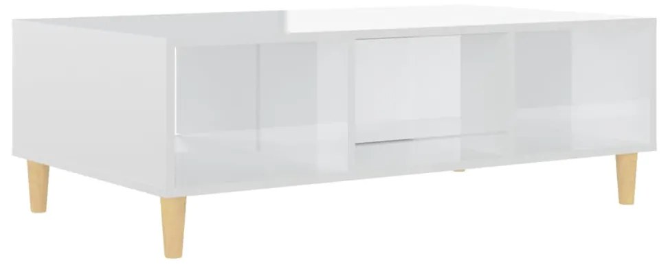 Mesa de Centro Toulie com Porta Central - Branco Brilhante - Design Nó