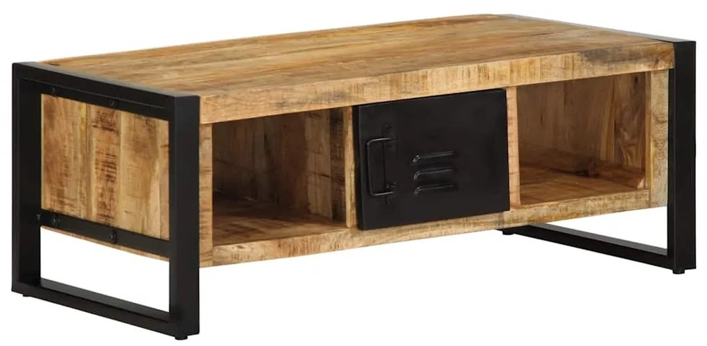 Mesa de centro 90x50x36 cm madeira de mangueira áspera maciça