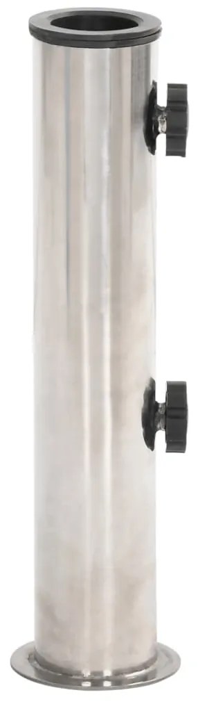 Base de guarda-sol para poste de Ø38/48 mm aço inox. prateado