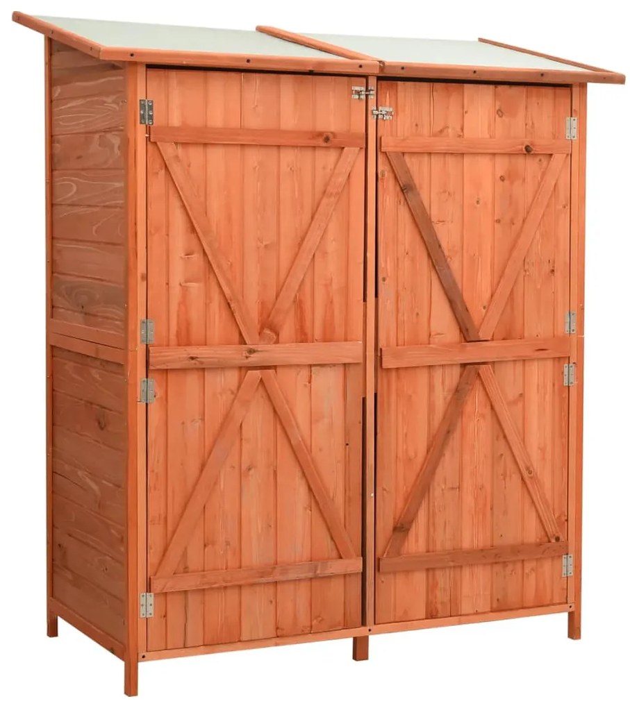 vidaXL Abrigo p/ ferramentas de jardim 136x75x160 cm abeto maciço