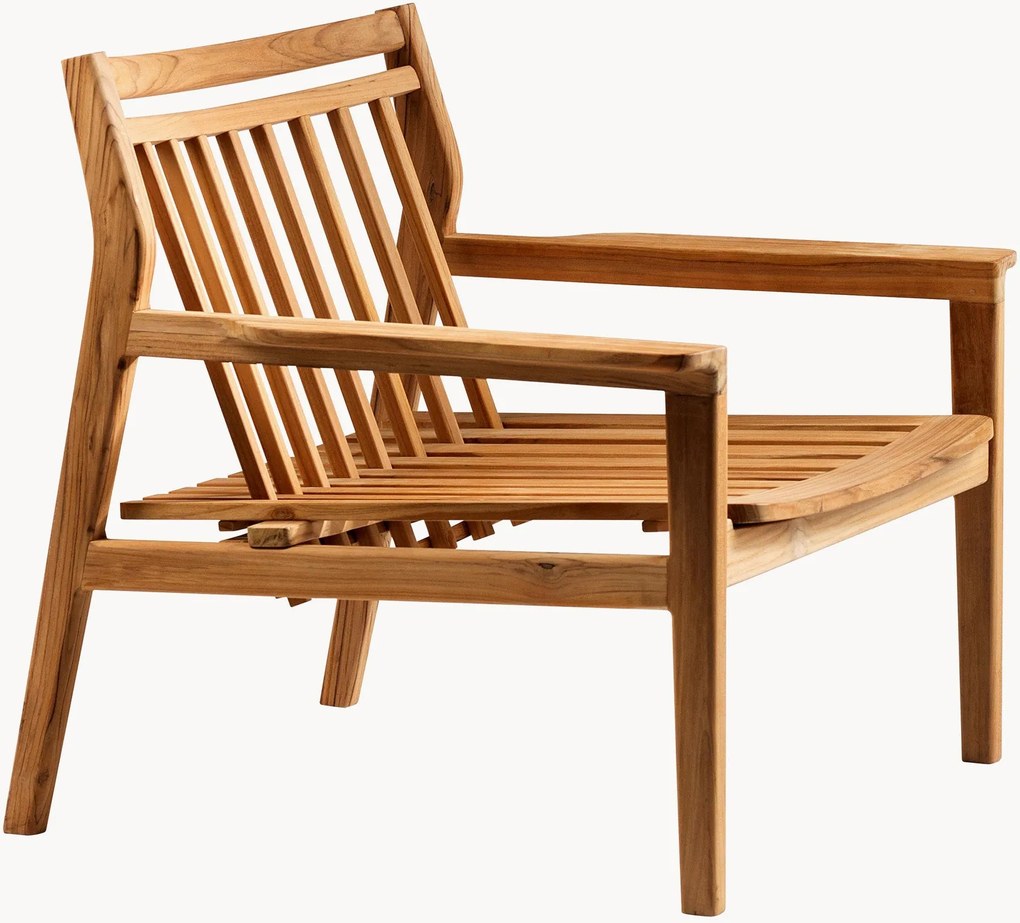 Cadeira de jardim com braços em madeira de teca Sammen