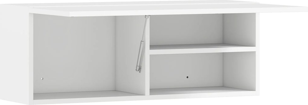 HOMCOM Armário de parede para casa de banho, móvel de arrumação suspenso com porta basculante, 80 x 25 x 30 cm, branco | Aosom Portugal