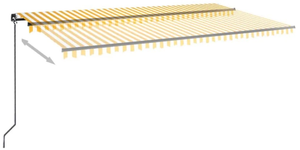 Toldo retrátil manual 600x350 cm amarelo e branco