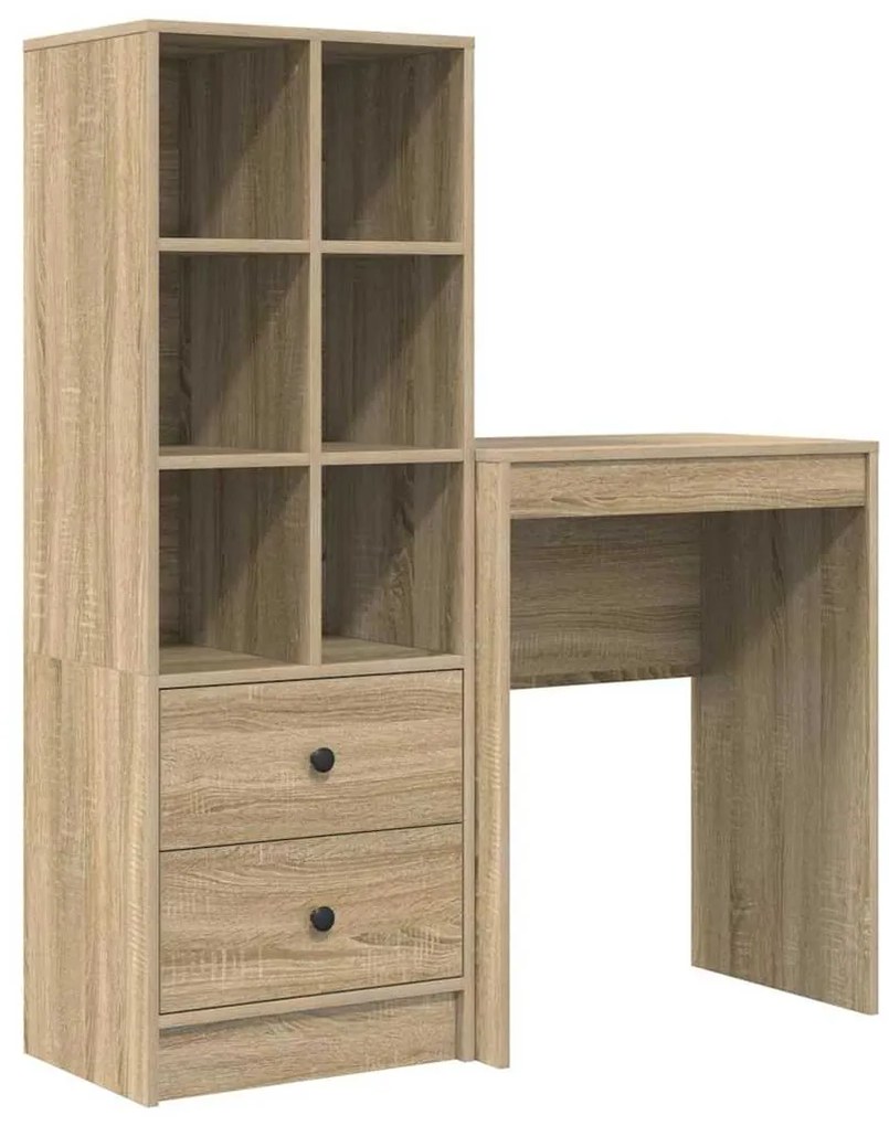 Mesa com armazenamento Carvalho Sonoma Madeira de Engenharia