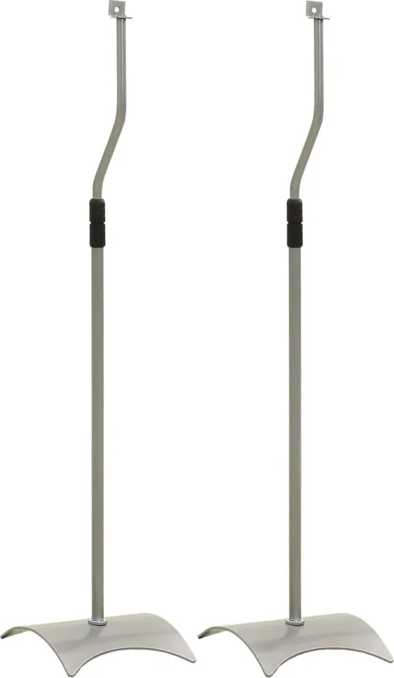 vidaXL Suportes colunas universais 2 pcs prateado