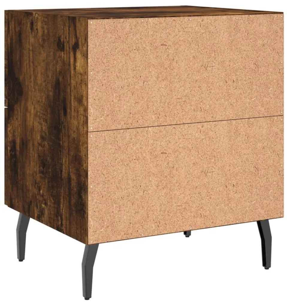 Mesa de cabeceira 2 pcs derivados de madeira carvalho fumado