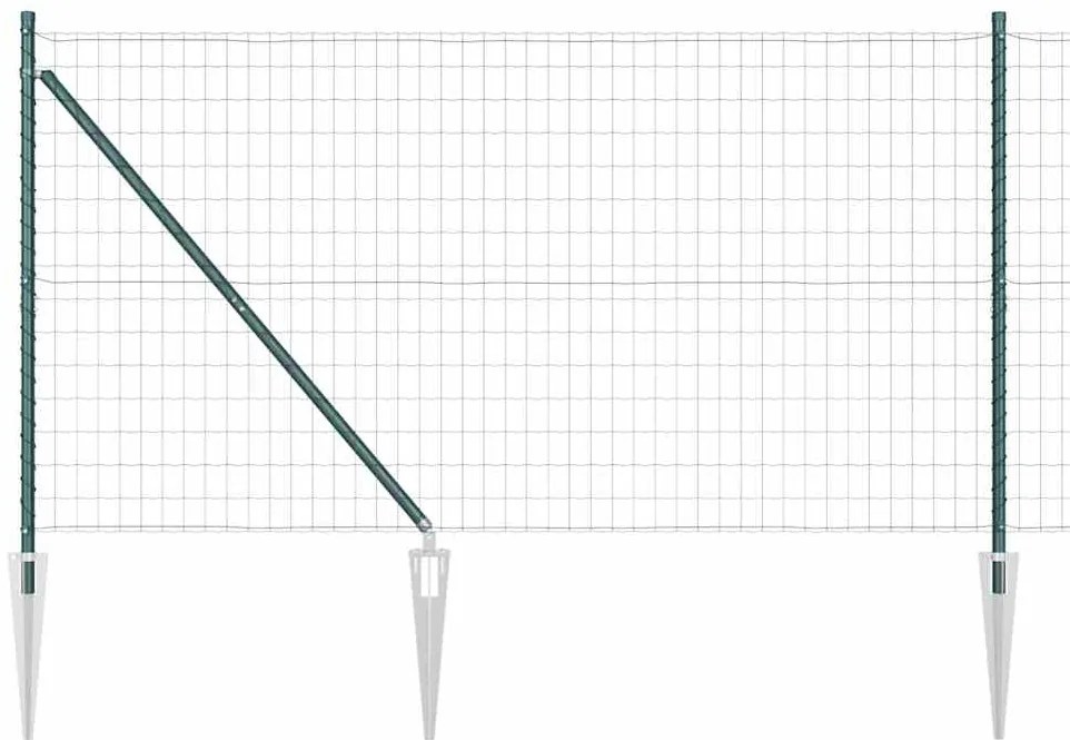Cerca Euro da com 7 Postes de Espeto, 1,4x10 m, em Aço Galvanizado Ver