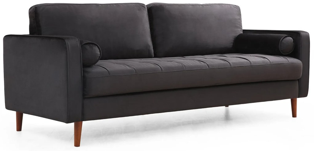 Sofá de 3 Lugares Rome – Preto Carvalho – 215x90x70 cm