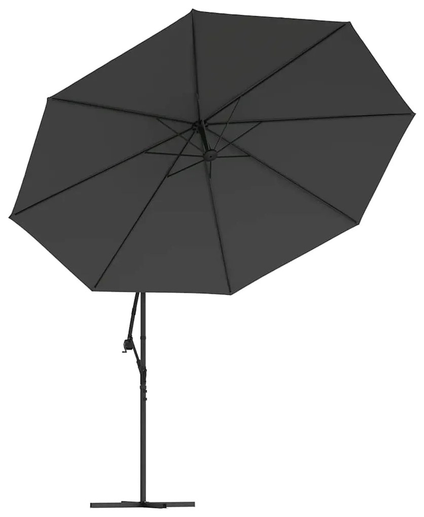 Guarda-sol cantilever com poste de alumínio 350 cm antracite
