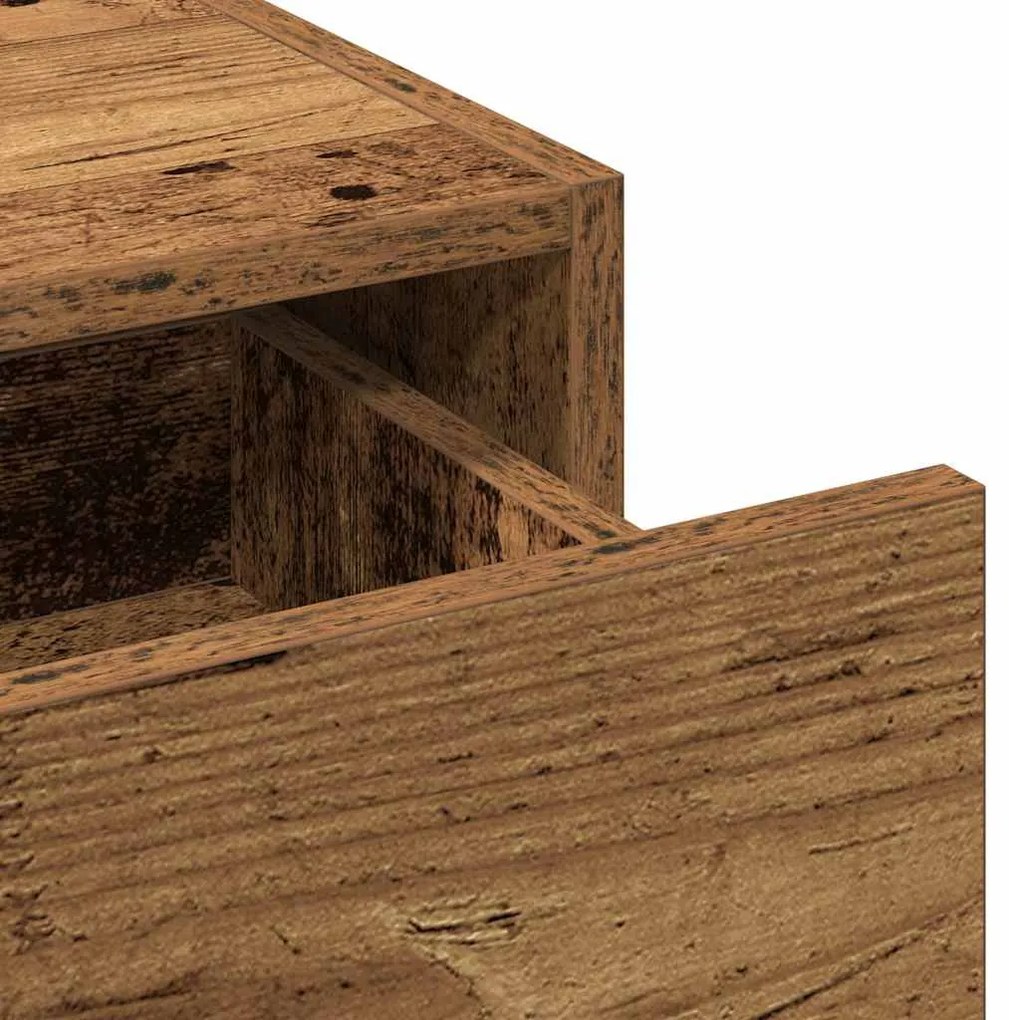 Mesa de Maquagem Suspensa com Luzes de LED Madeira Velha