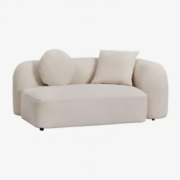 Módulo De Canto Direito De 2 Lugares Para Sofá Modular Em Chenille Coco Chenille Grossa Branca - Sklum