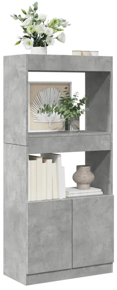 vidaXL Armário alto 63x33x140 cm derivados de madeira cinzento cimento