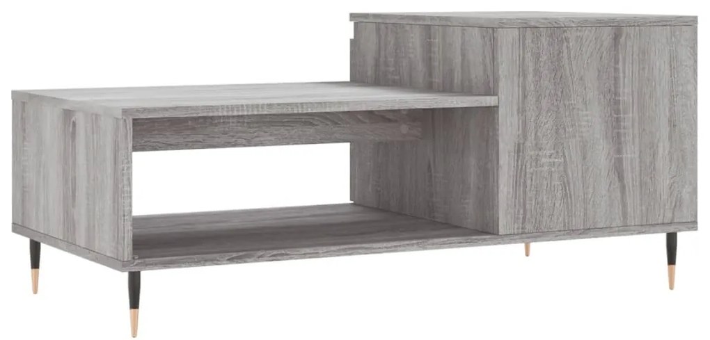 Mesa de centro 100x50x45 cm derivados madeira cinzento sonoma