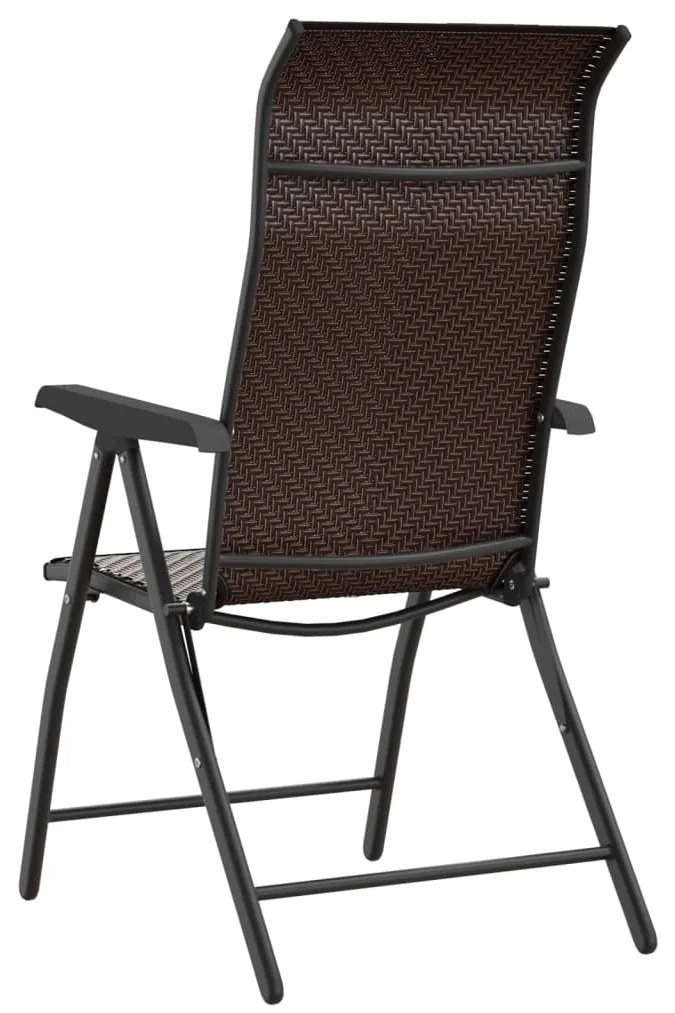 Cadeiras de jardim dobráveis 2 pcs vime PE castanho