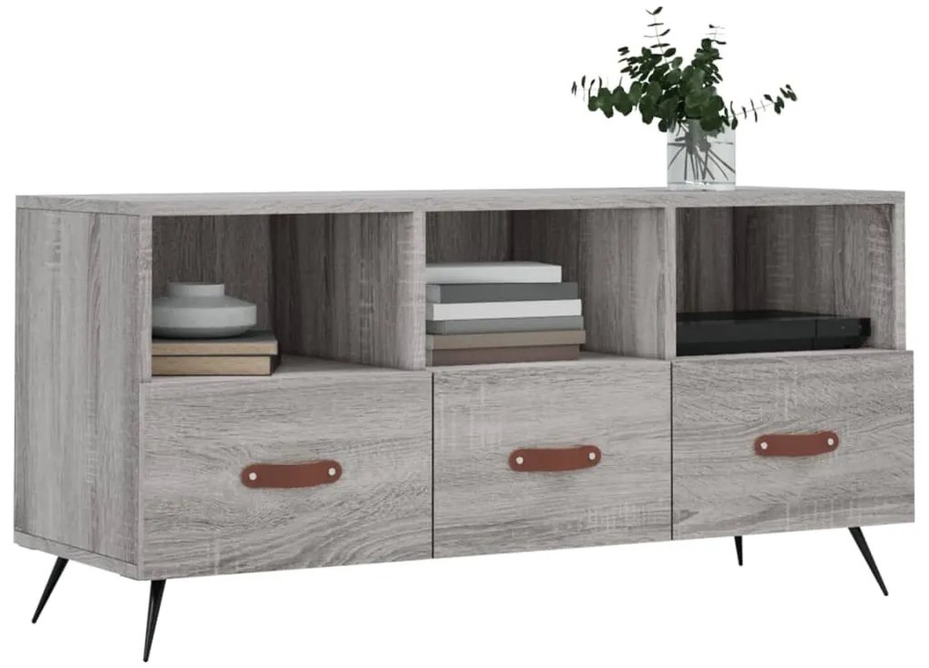 Móvel de TV 102x36x50 cm derivados de madeira cinzento sonoma