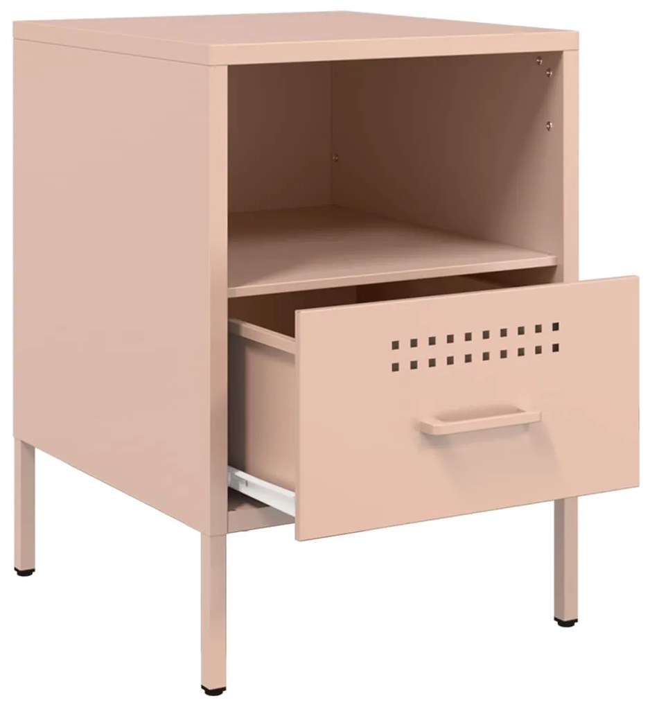 Mesa de cabeceira 36x39x50,5 cm aço rosa