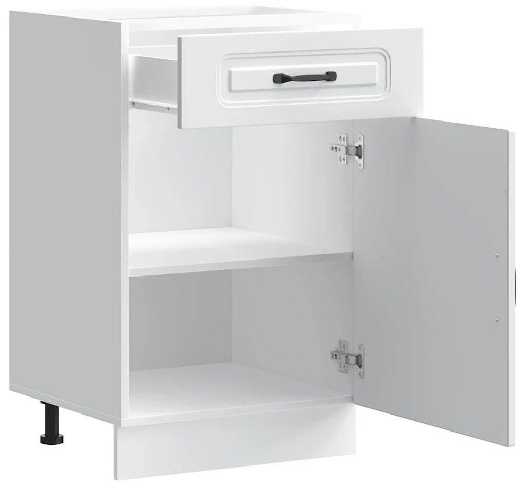 Armário de cozinha baixo Kalmar madeira artificial branca