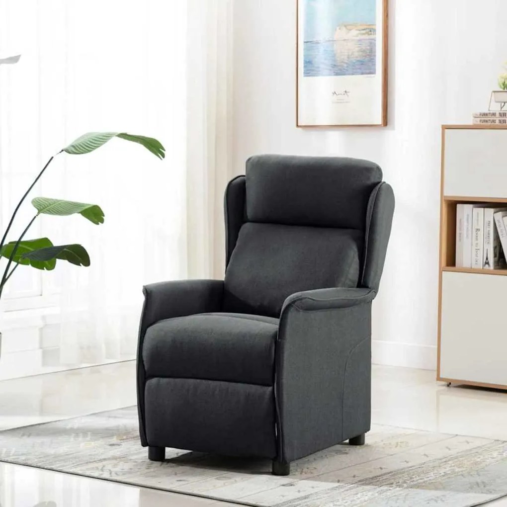 Cadeira de Massagem Cinza Escuro Tecido
