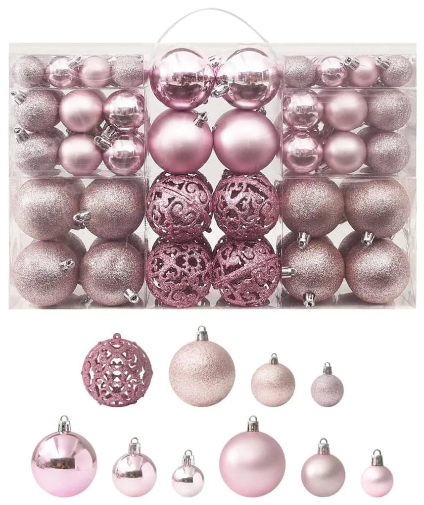 Conjunto de bolas de natal 100 pcs rosa