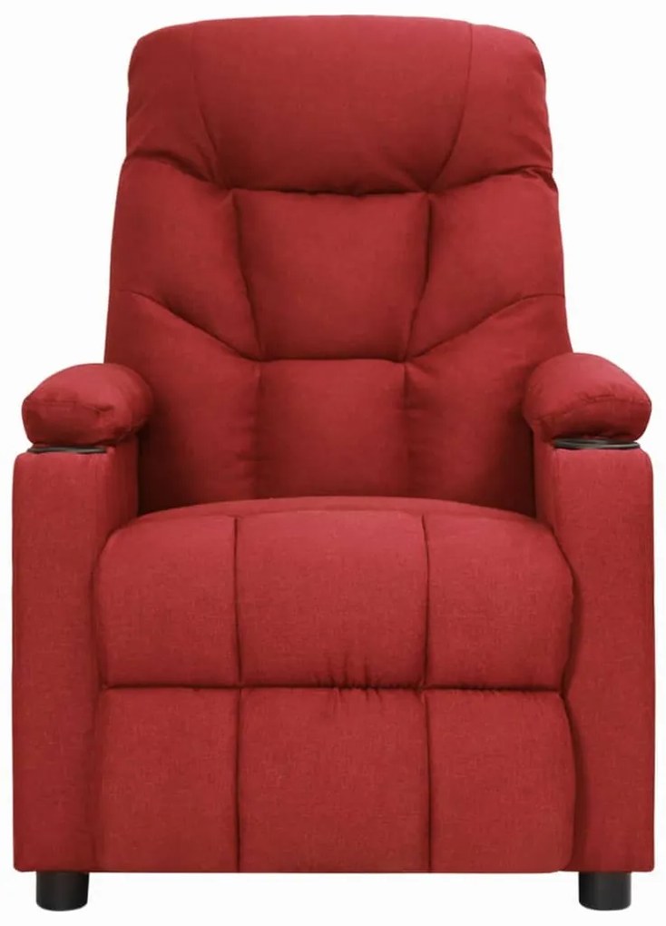 Poltrona elevatória de massagens tecido vermelho tinto
