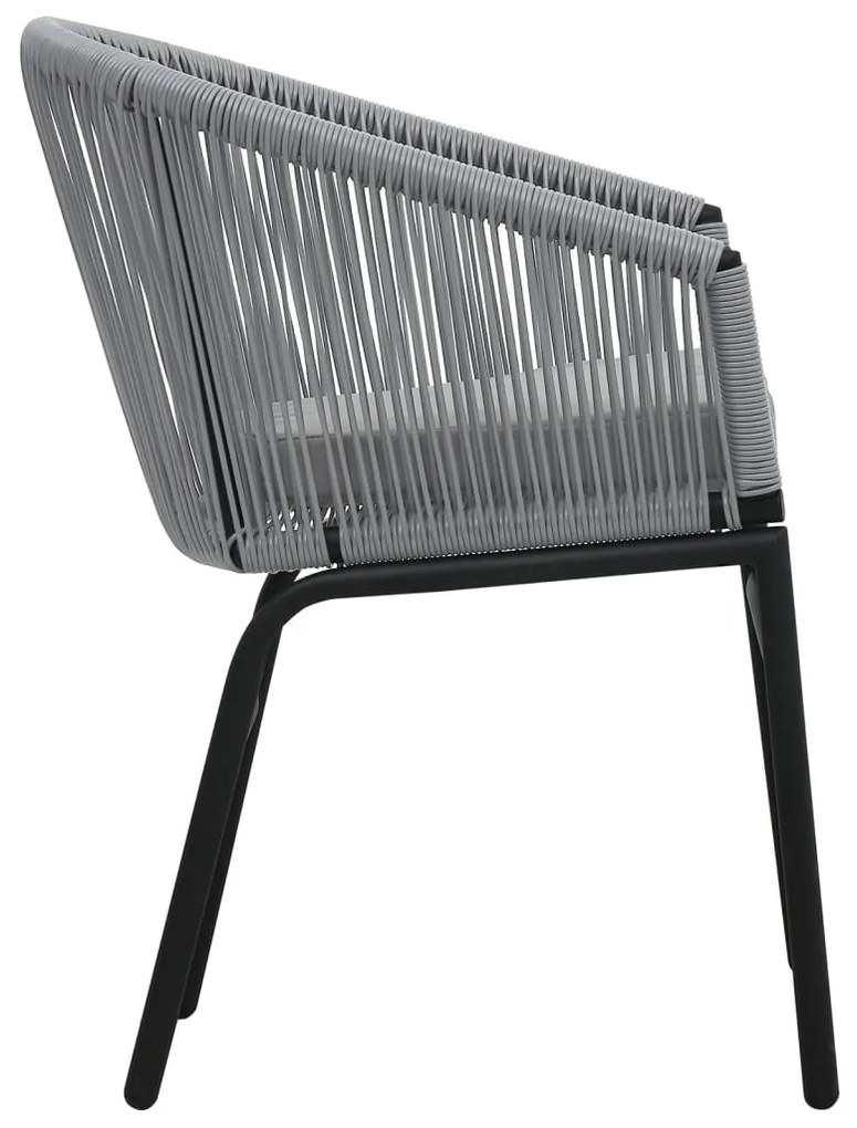 Cadeiras de jardim 2 pcs vime PE antracite