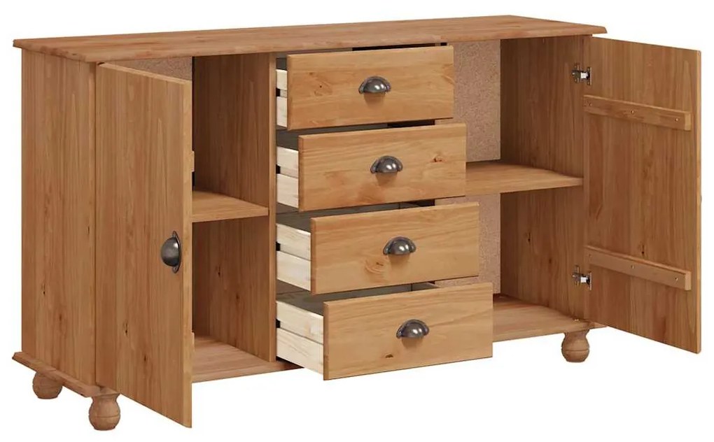 Sideboard 'ASKIM'133,5x40x79 cm Madeira de Pinheiro Sólido
