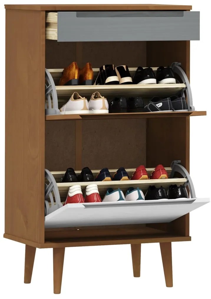 Sapateira MOLDE 59,5x35x103 cm pinho maciço castanho