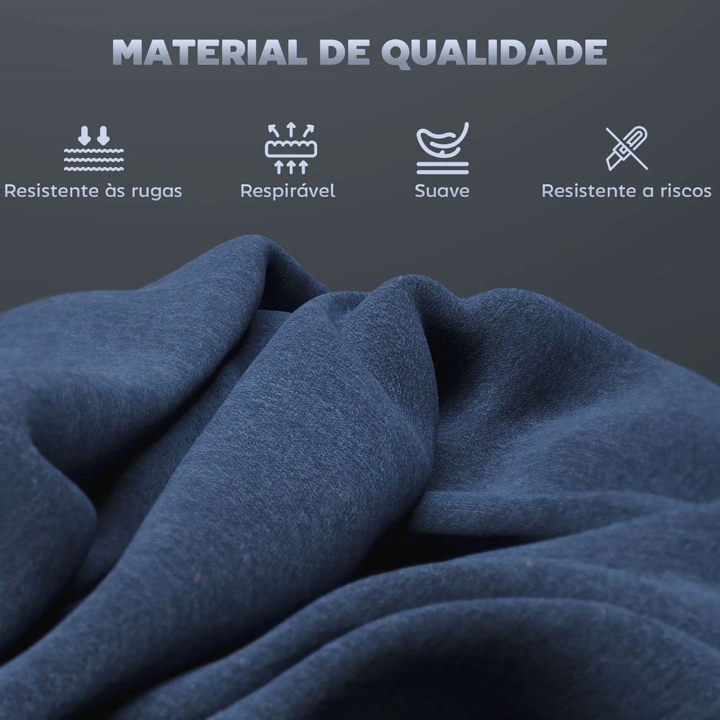 Conjunto de 2 Bancos de Bar Bancos Altos de Cozinha com Encosto e Apoio para os Pés Estofados em Veludo 41x52x97 cm Azul