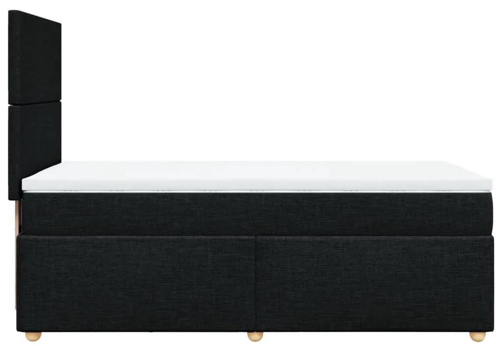 Cama com molas/colchão 90x200 cm tecido preto