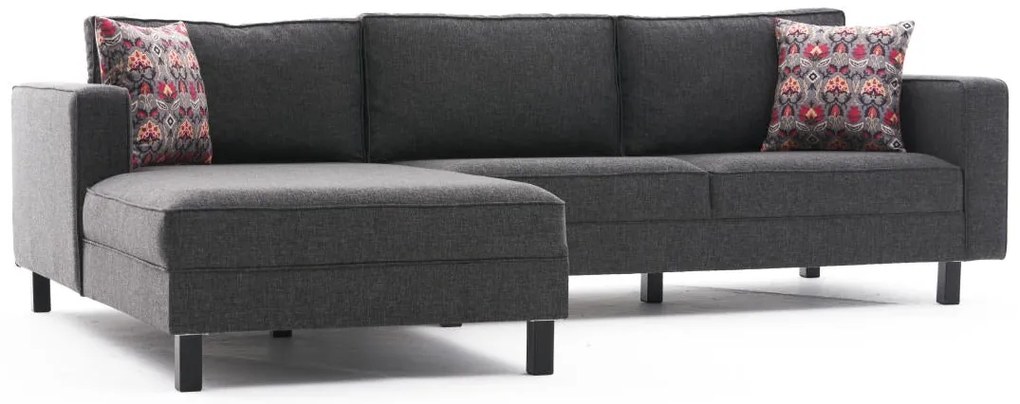 Sofá de Canto Kale – Antracite – 258 x 83 x 181 cm