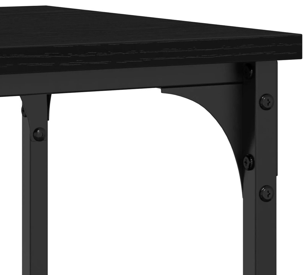 Mesa de Consola vidaXL Preto Carvalho 100x35x75 cm Madeira Engenharia