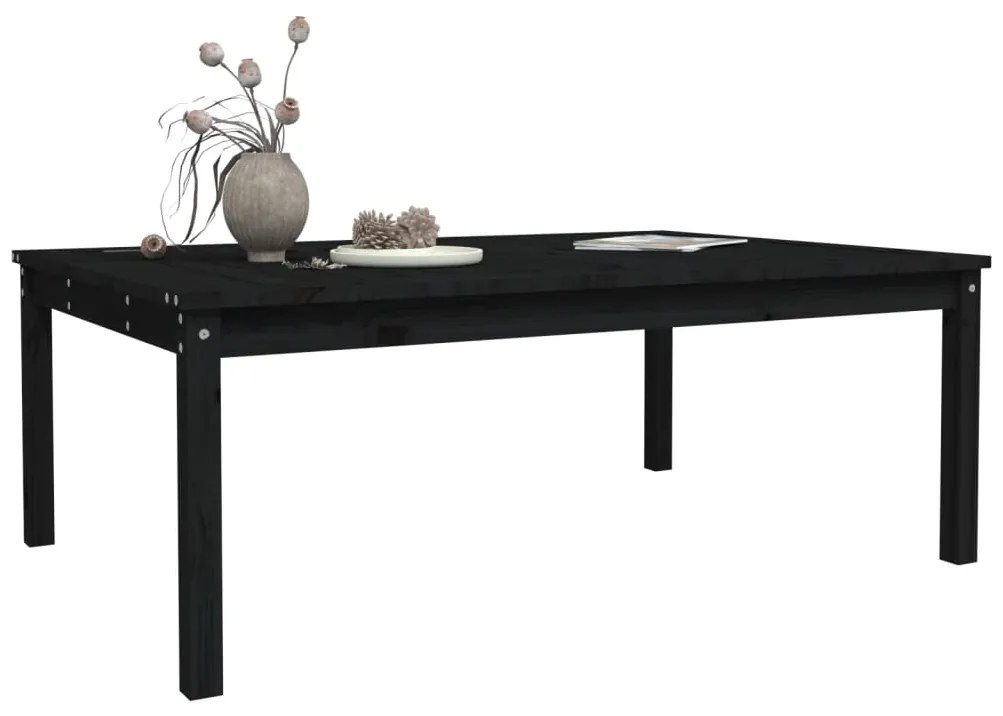 Mesa de jardim 121x82,5x45 cm madeira de pinho maciça preto