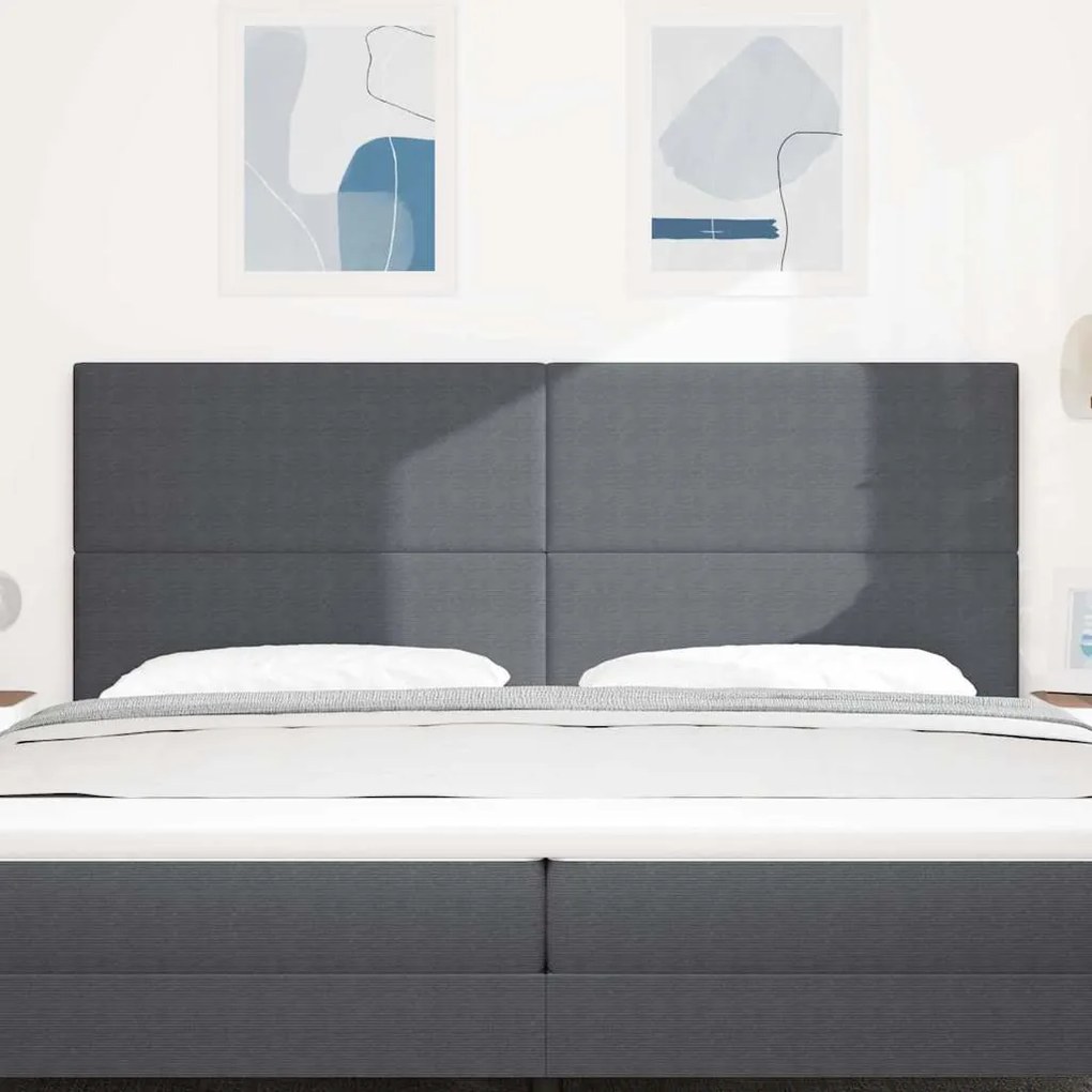 Cabeceira vidaXL Design Simples Cinza Escuro 200 cm Tecido de Veludo