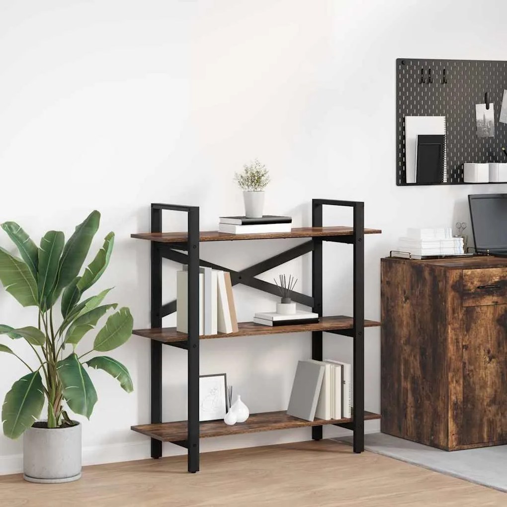 vidaXL Estante Carvalho Defumado 100 x 33,5 x 102 cm