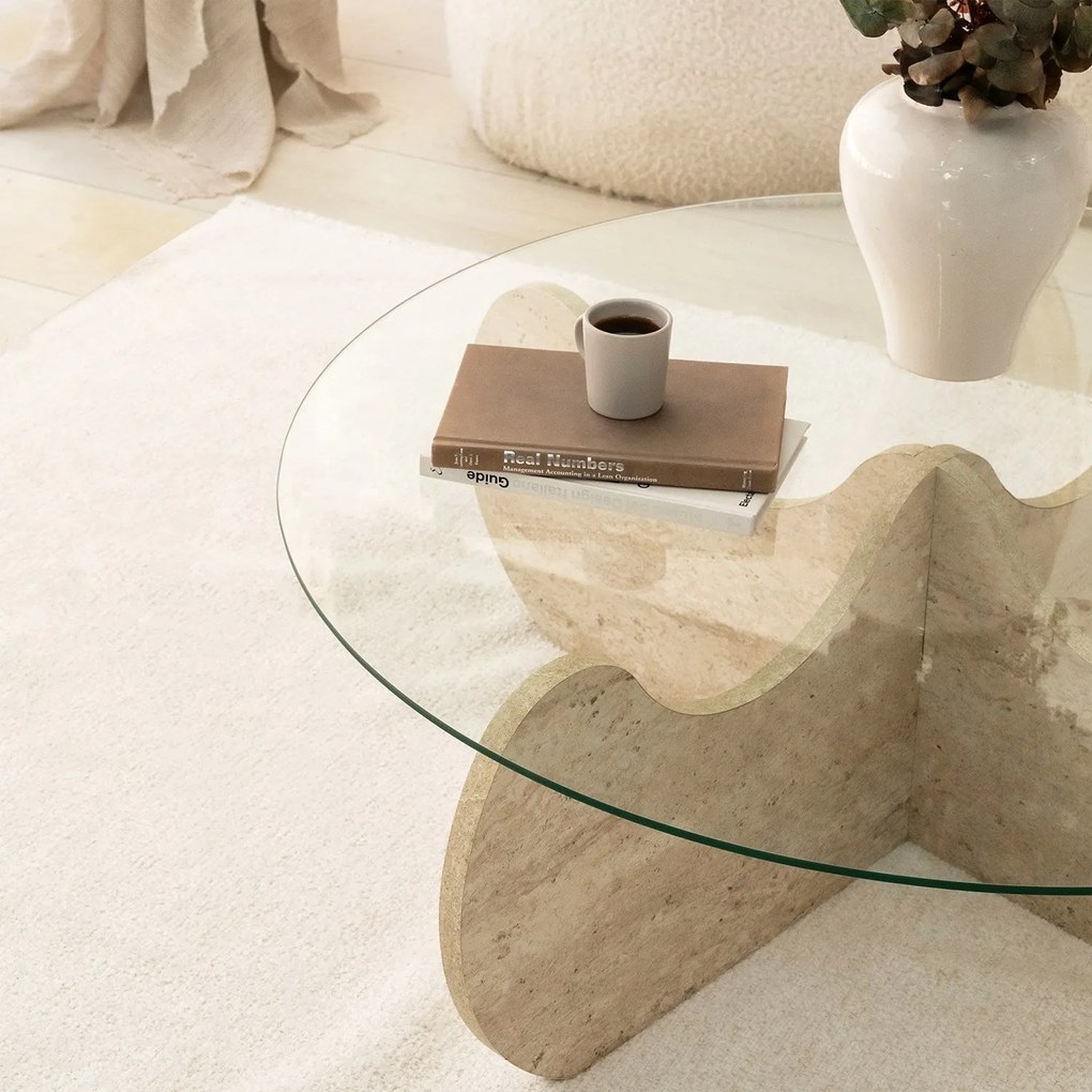 Mesa de Centro Himalayas – Travertino – Diâmetro 90 cm Altura 30 cm
