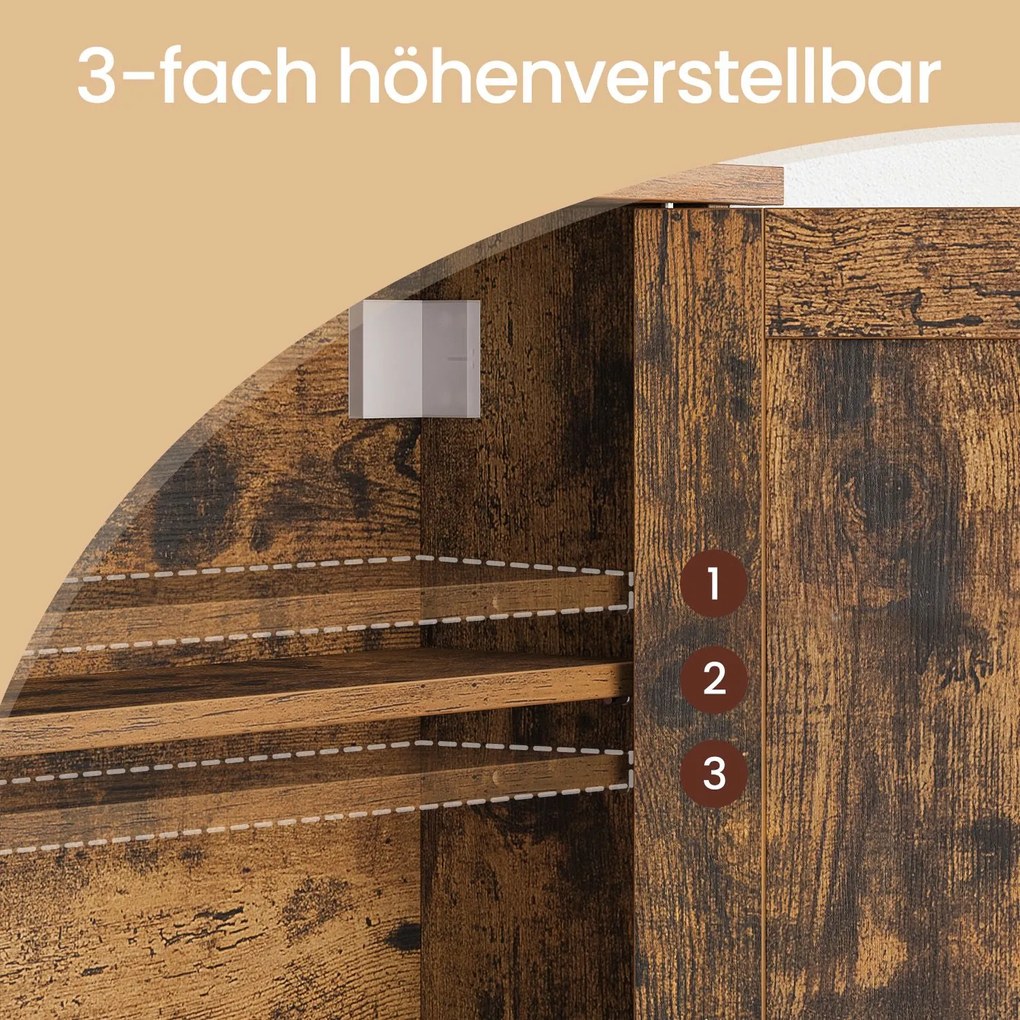 Armário de parede na casa de banho 60 x 16 x 60 cm (C x L x A) castanho vintage-preto