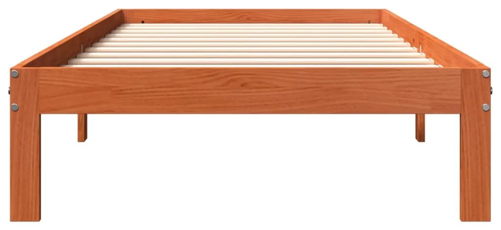 Cama sem colchão 90x200 cm pinho maciço castanho-mel
