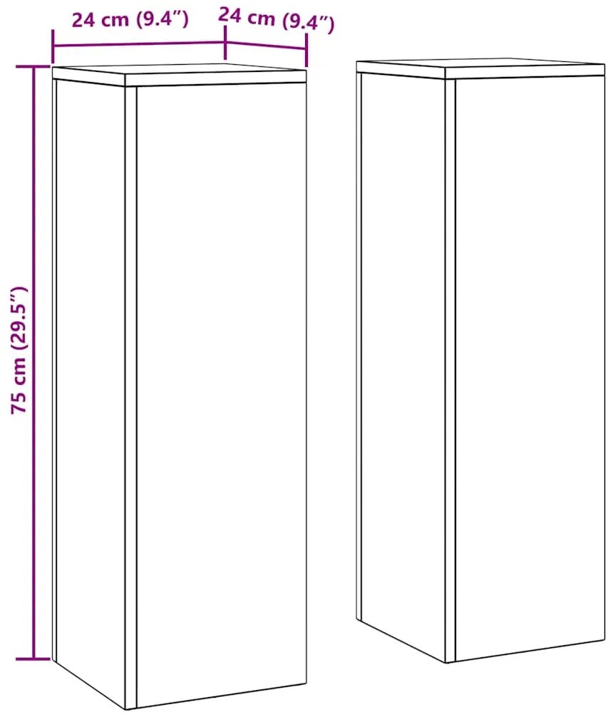 Suportes de Planta Externa Pilar 2 pcs Preto 24x24x75 cm Aço
