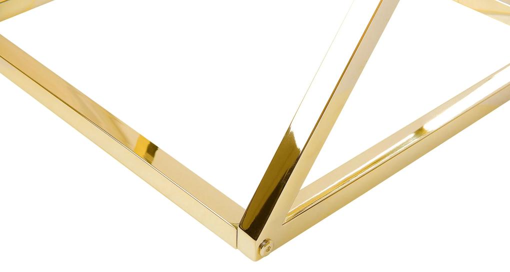 Mesa de apoio dourada com tampo de vidro BEVERLY Beliani