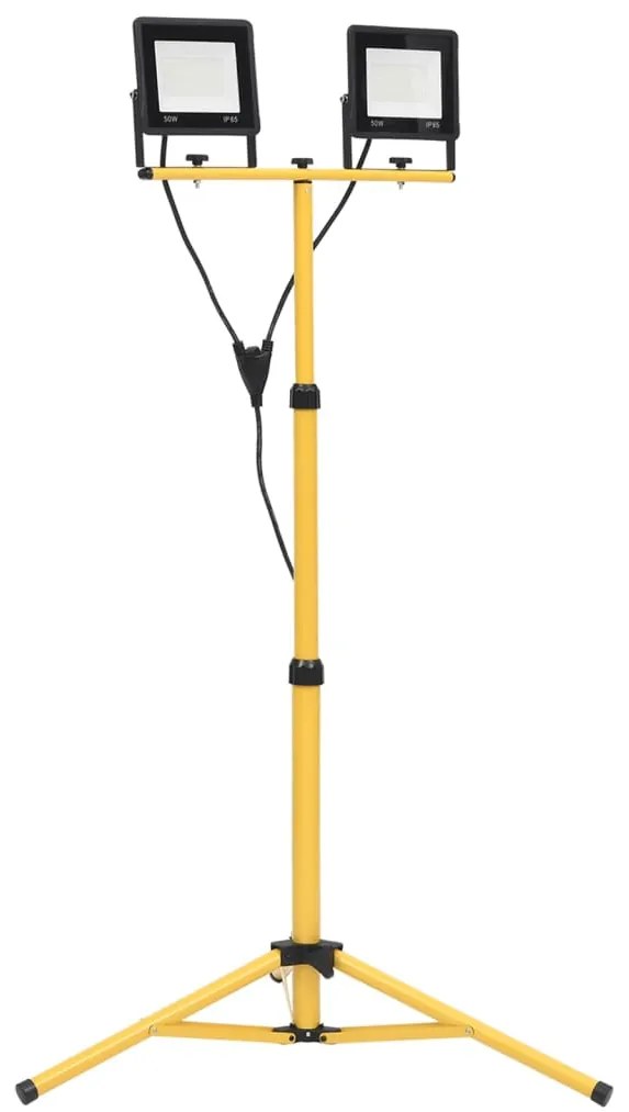 Projetor c/ iluminação LED e tripé 2x50 W branco frio
