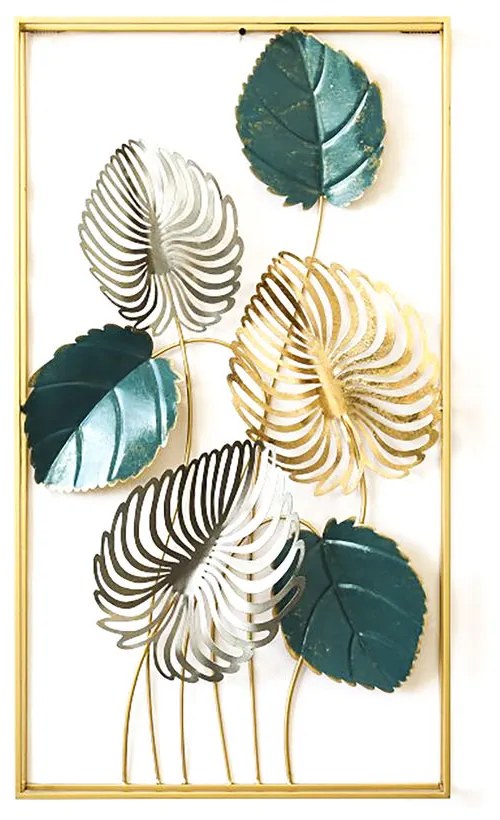 Decoração de Parede Dkd Home Decor Dourado Metal Verde (50 X 8.3 X 91 cm)