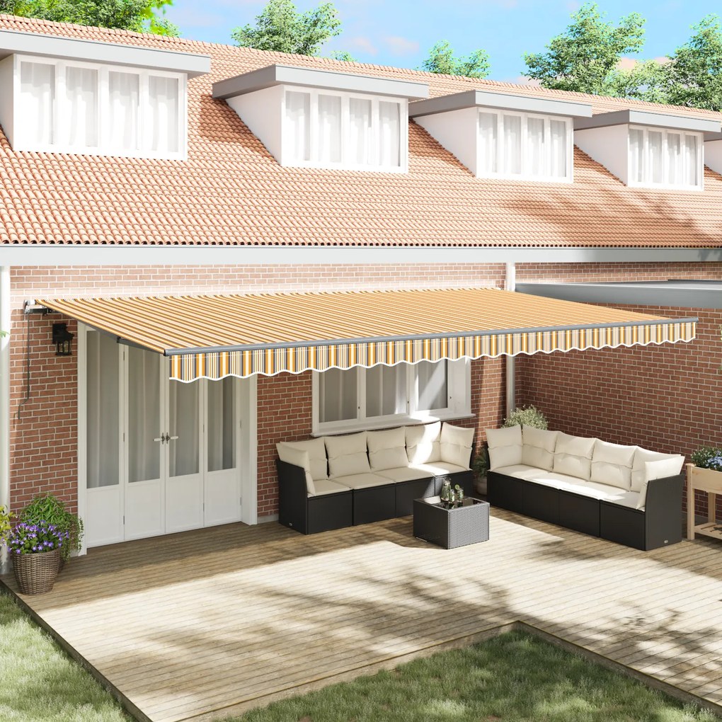 vidaXL Toldo Retrátil Manual Listrado Multicolorido 600x300 cm
