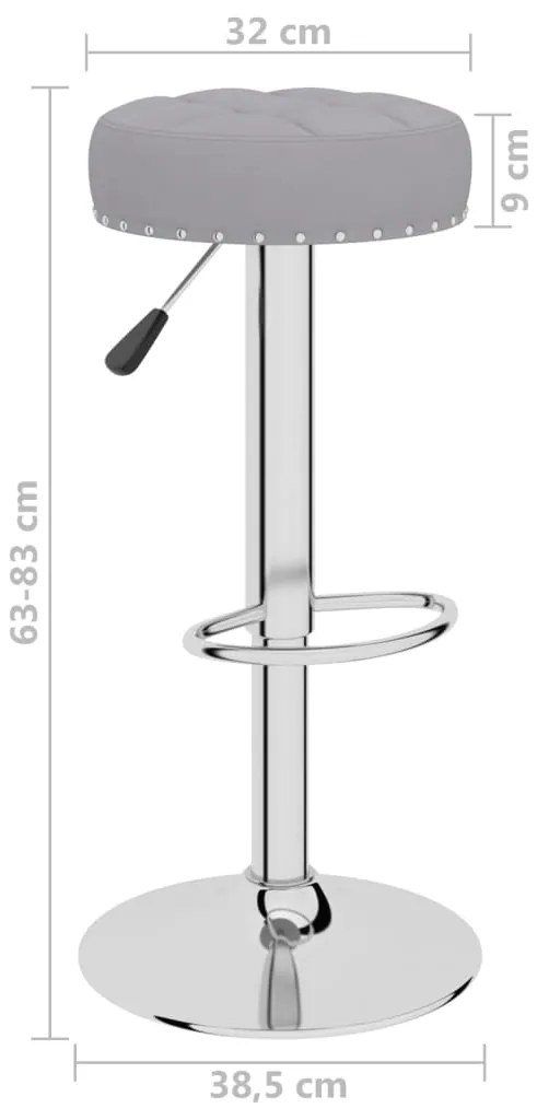 Bancos de bar 2 pcs tecido cinzento